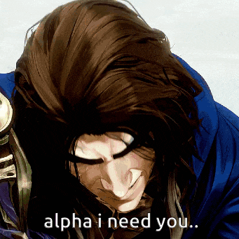 a picture of a man with long hair and the words alpha i need you