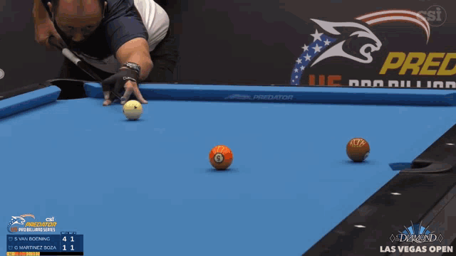 a pool table sponsored by diamond and csi