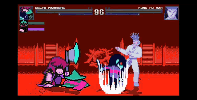 a video game with delta warriors and kung fu man fighting