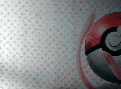 a pokemon ball is on a white background with a pattern