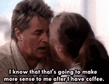 a man talking to a woman with the words i know that