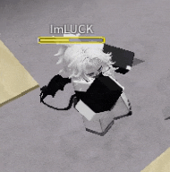 a person in a video game with the name imluck on their screen