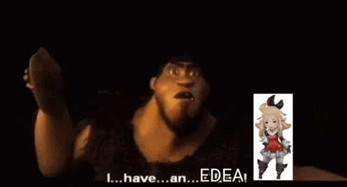 a picture of a girl with the word edea on the bottom right