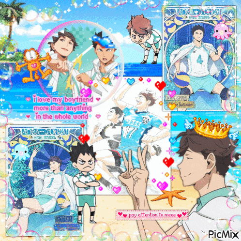 a collage of anime characters with the words i love my boyfriend more than anything in the whole world on the bottom