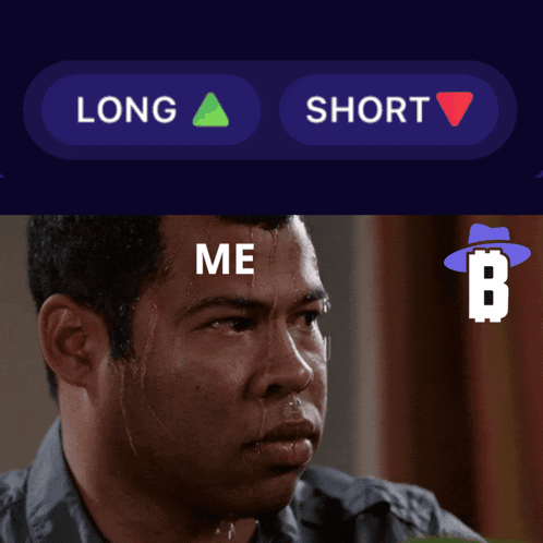 a man is sweating while looking at a screen with long and short buttons