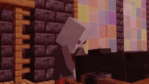 a minecraft character is standing in front of two computer monitors