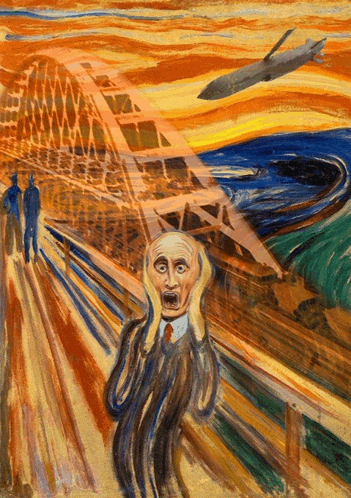 a painting of a man with his mouth wide open