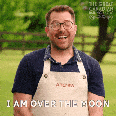 I Am Over The Moon Andrew GIF - I Am Over The Moon Andrew The Great Canadian Baking Show GIFs