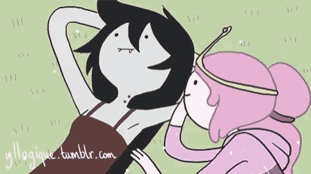 a cartoon of marceline and bubblegum from adventure time