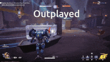 a screenshot of a video game with the word outplayed