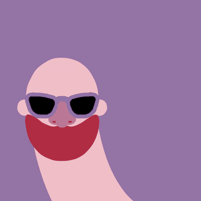 a cartoon character wearing sunglasses and a red scarf giving a thumbs up