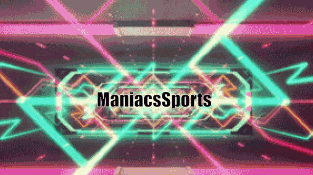 a neon sign that says maniacsports in the middle