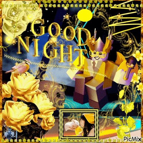 a collage of pictures with the words good night written on it