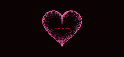 a pink heart with the name nguyễn duc hoang written on it