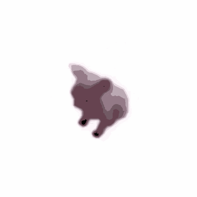 a silhouette of a rabbit standing upside down on its back on a white background .
