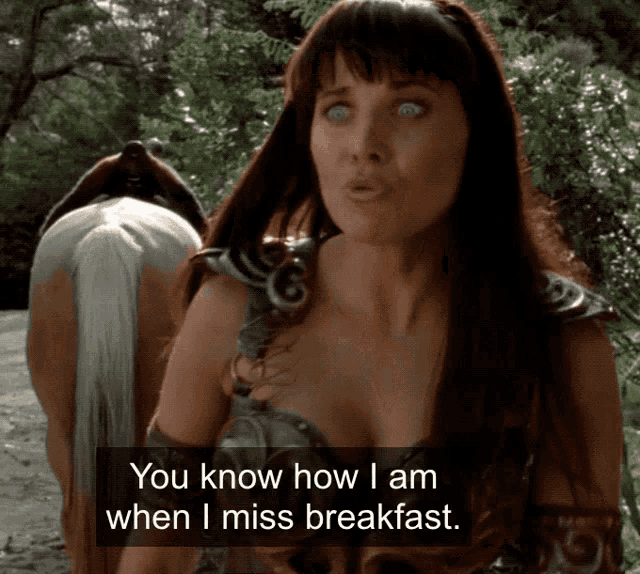 Xena Xena Warrior Princess GIF - Xena Xena Warrior Princess Breakfast GIFs