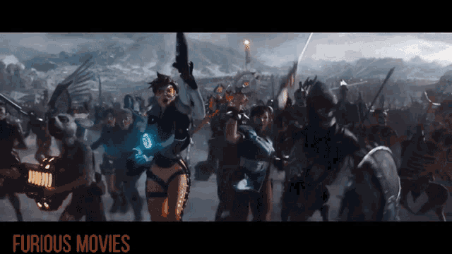 a poster for furious movies shows a group of people holding weapons