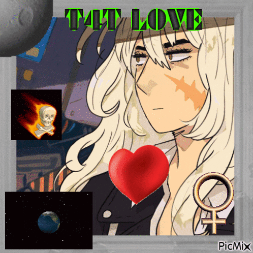 a picture of a woman with a red heart and the words " the love "