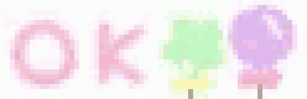 the word ok is written on a white background with colorful lollipops in the background .