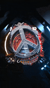 a peace sign is surrounded by a red circle that says metalieu