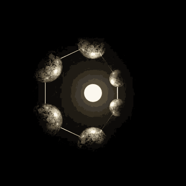 the phases of the moon are shown in this animated image