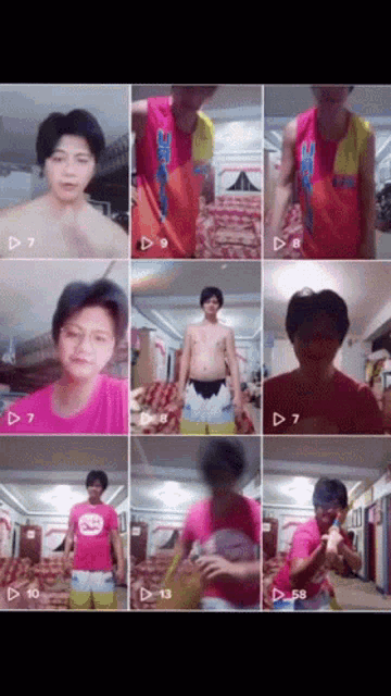 a collage of images of a man with a shirt that says sbc on it