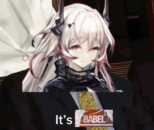 a picture of a girl with horns and the words " it 's babel " on the bottom
