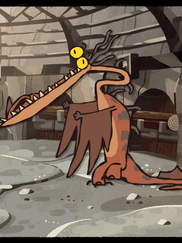 a cartoon drawing of a dinosaur with a very long neck
