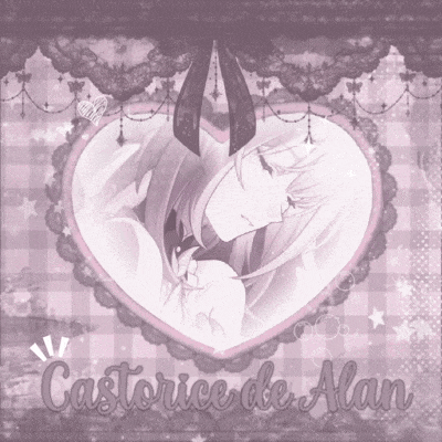 a picture of a girl in a heart with the name castorice de alan on the bottom