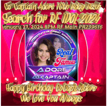 a poster that says adore 16th birthday bash
