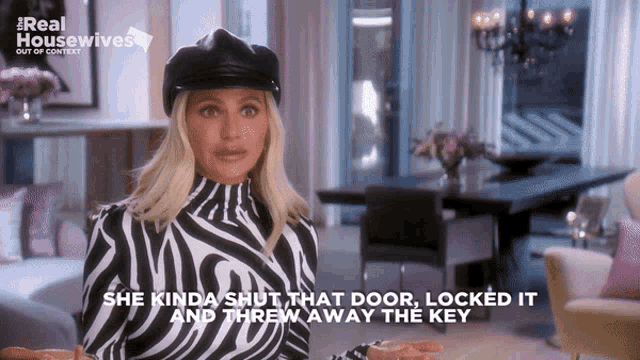 a woman says she kinda shut that door locked it and threw away the key on a real housewives advertisement