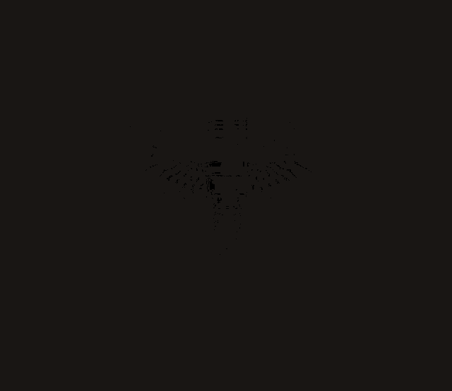 a dark room with a yellow light coming out of the center