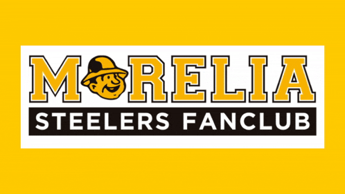 a logo for morelia steelers fanclub with a man wearing a hat