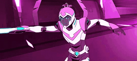 a cartoon character is standing in a purple room with his arms outstretched and a helmet on .