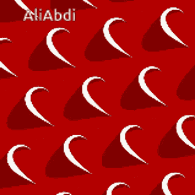 a red background with white lines and the name ali abdi