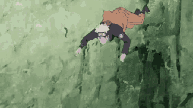 a cartoon character is flying through the air while wearing a helmet