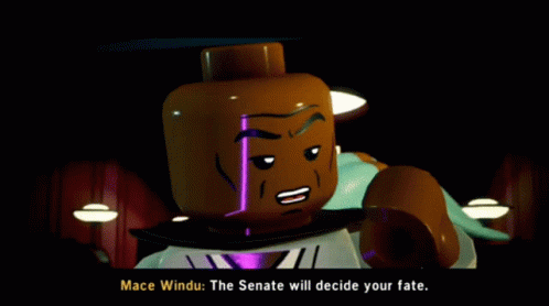 Lego Star Wars Mace Windu GIF - Lego Star Wars Mace Windu The Senate Will Decide Your Fate GIFs
