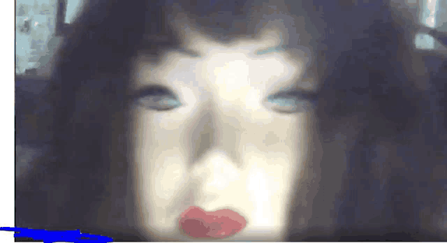 a close up of a mannequin with red lips