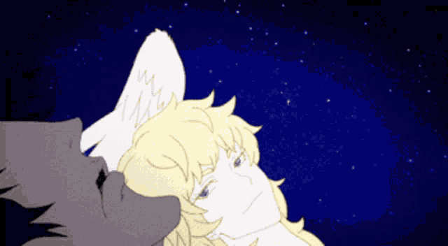 a cartoon of a man and a woman looking up at the sky