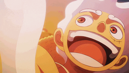 a close up of a cartoon character 's face with its mouth open