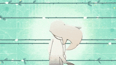a drawing of a girl with chinese writing on the bottom right