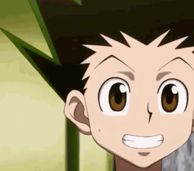 a close up of a cartoon character 's face with a smile .