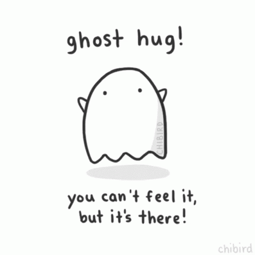Ghost Hug Cant Feel It GIF - Ghost Hug Cant Feel It But Its There GIFs