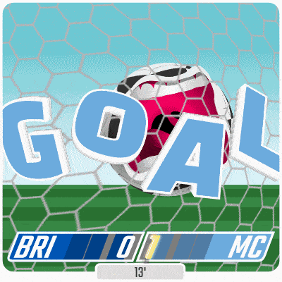 a soccer ball is going through a goal net with the words goal written above it