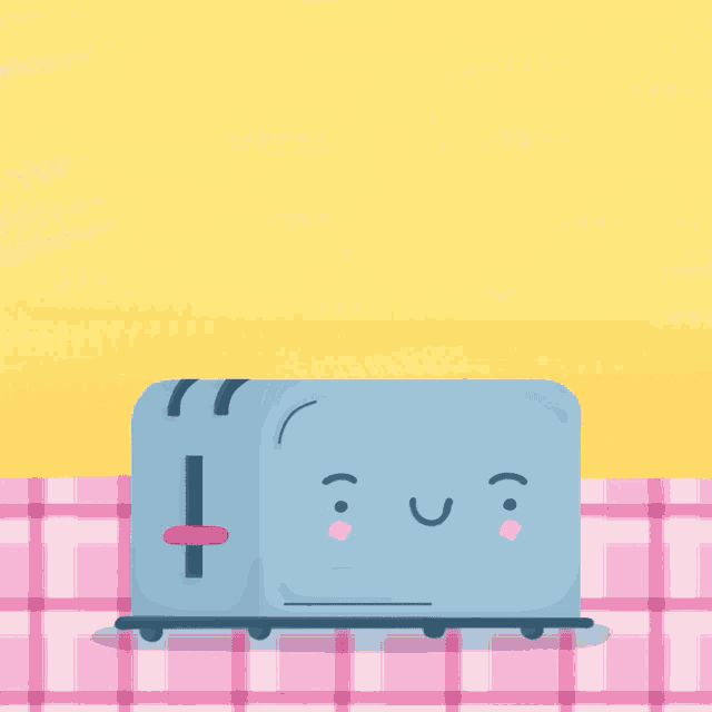 a toaster with two slices of bread coming out of it that say good morning