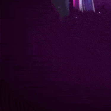 a cartoon character is holding a sword with a purple background
