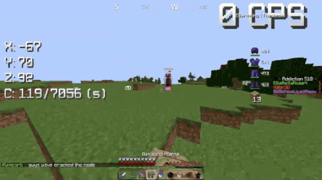 a screenshot of a minecraft game with the number 119/7066