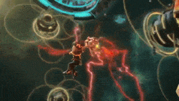 a cartoon character is flying through the air on a colorful background with graffiti .