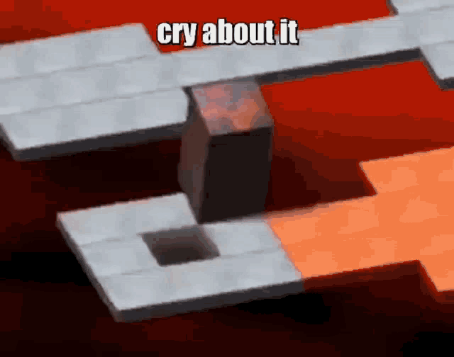 a screenshot of a video game with the words `` cry about it '' written on the bottom .