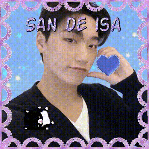 a picture of a boy with the name san de isa written on it